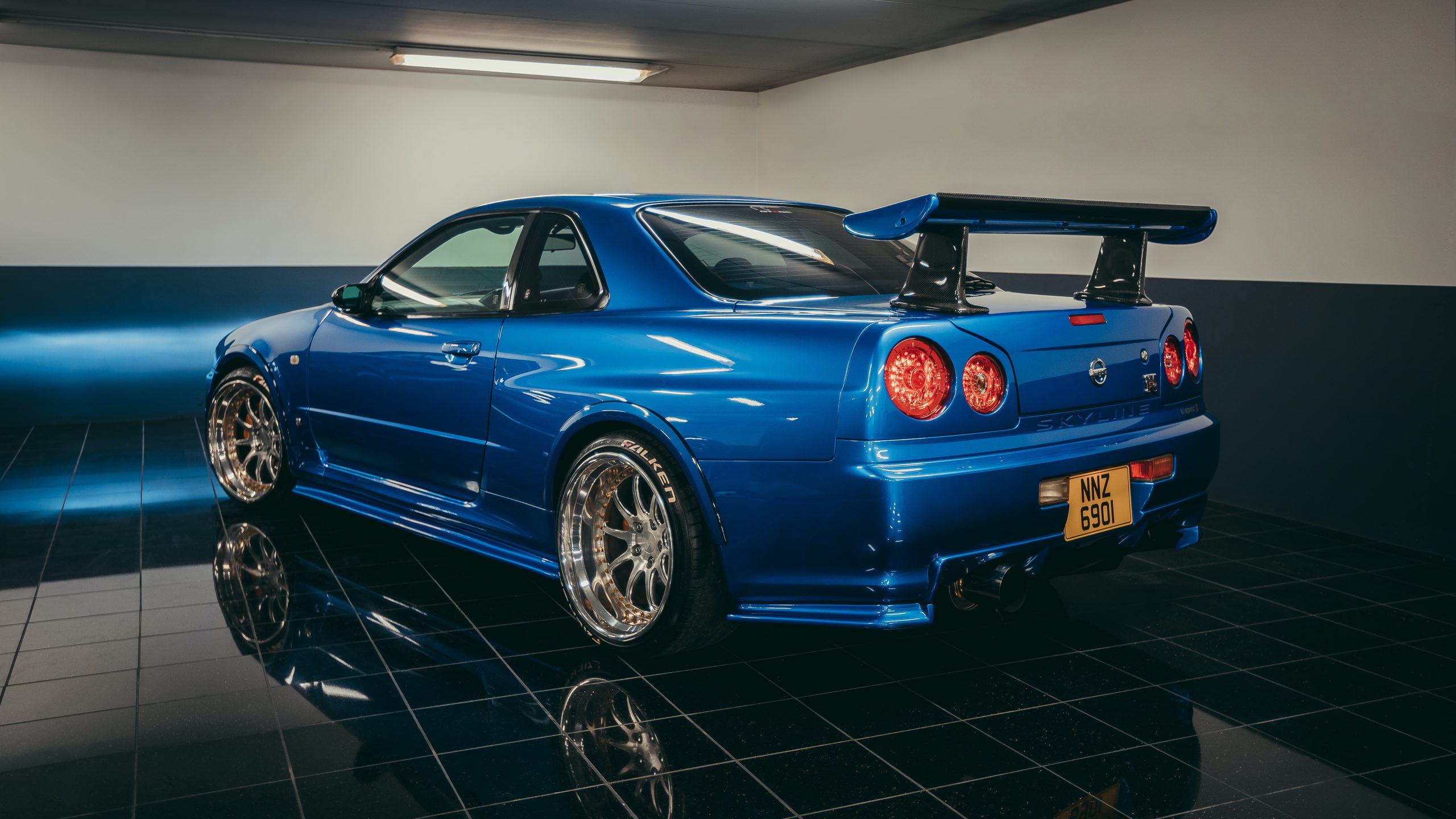 Nissan GT-R with blue color