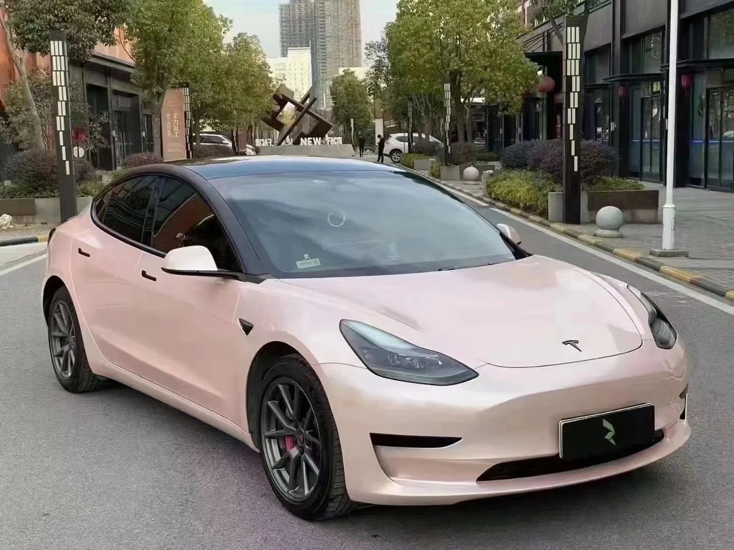 light pink car