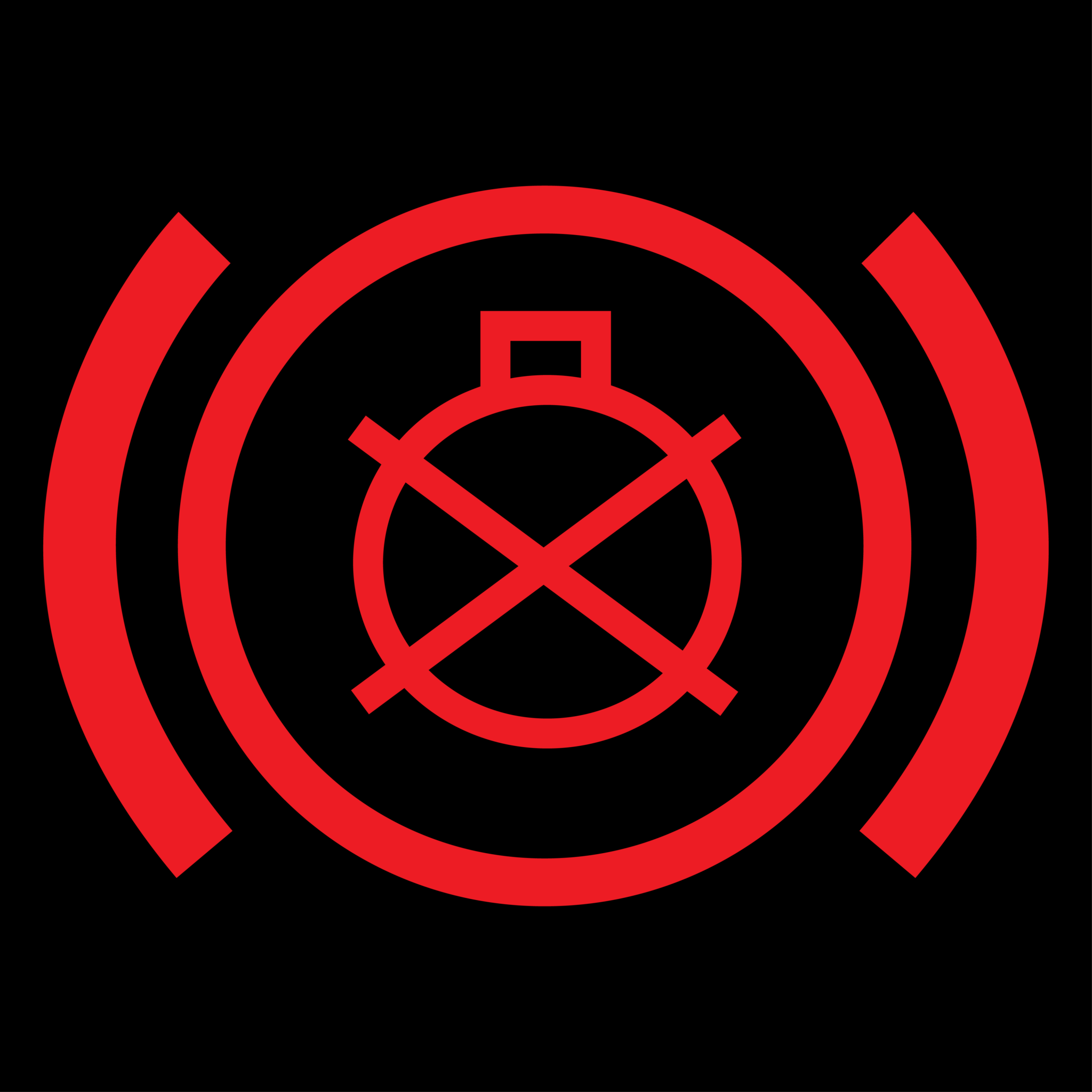 red warning light on car