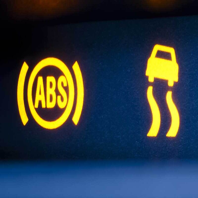 abs traction and brake light on