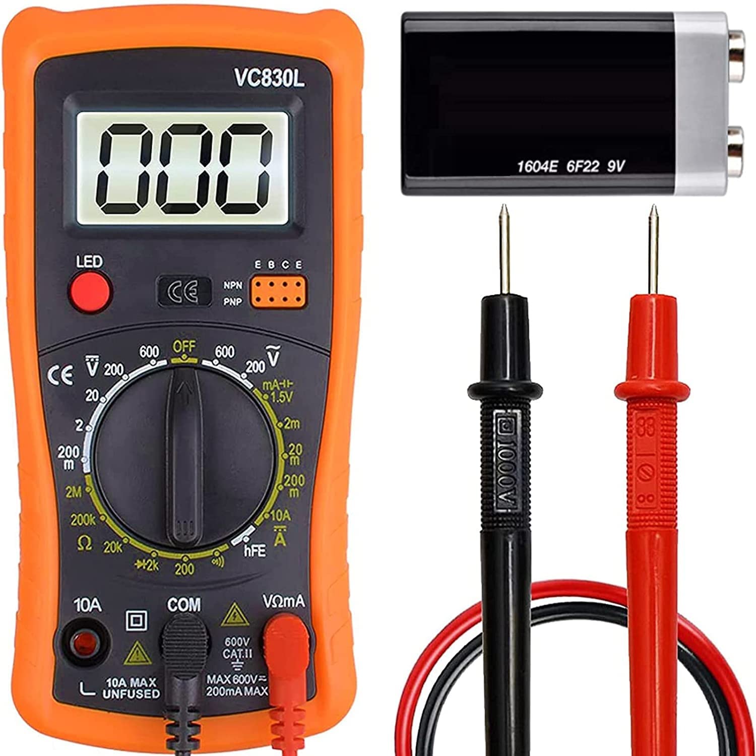 test car battery with multimeter