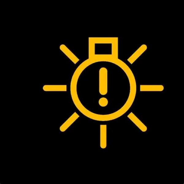 car with squiggly lines and check engine light