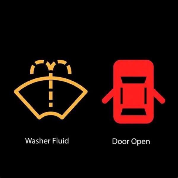car with squiggly lines and check engine light