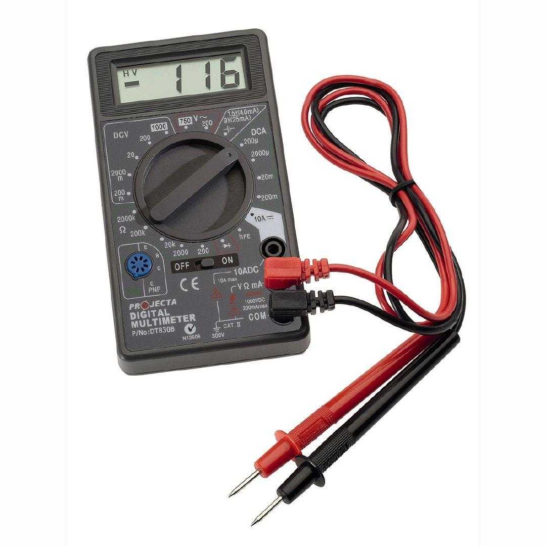 test car battery with multimeter