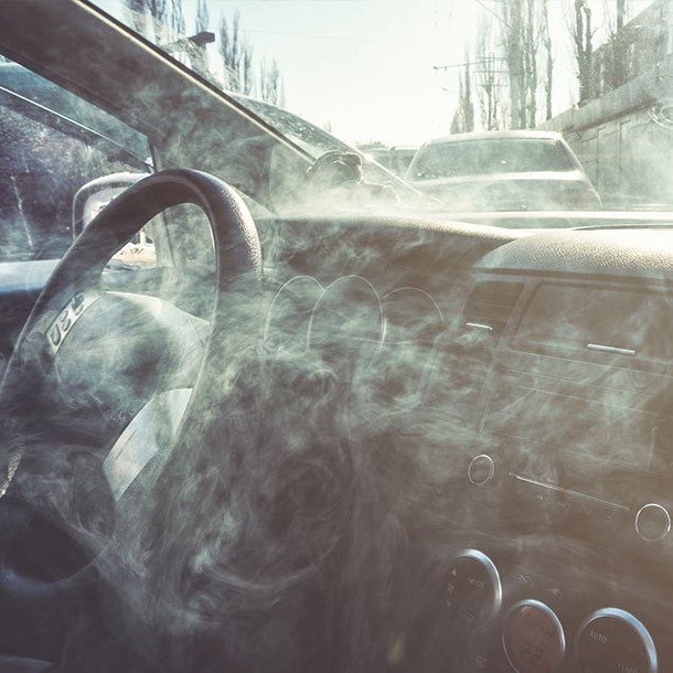 white smoke when starting car