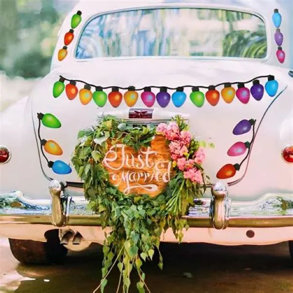christmas lights on car