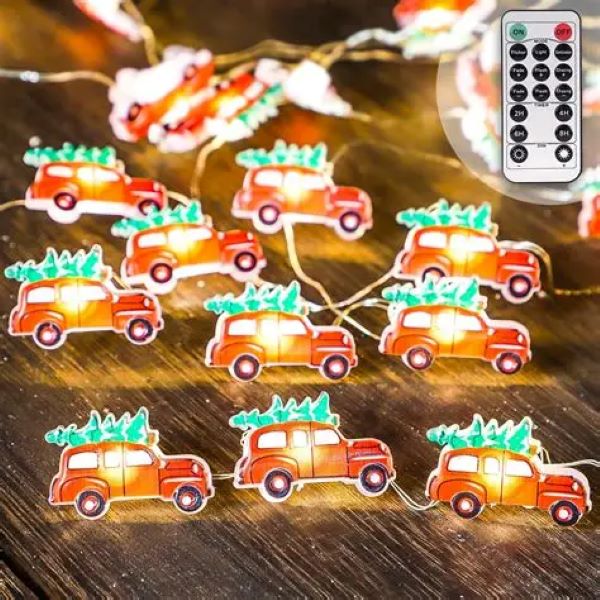 christmas lights on car