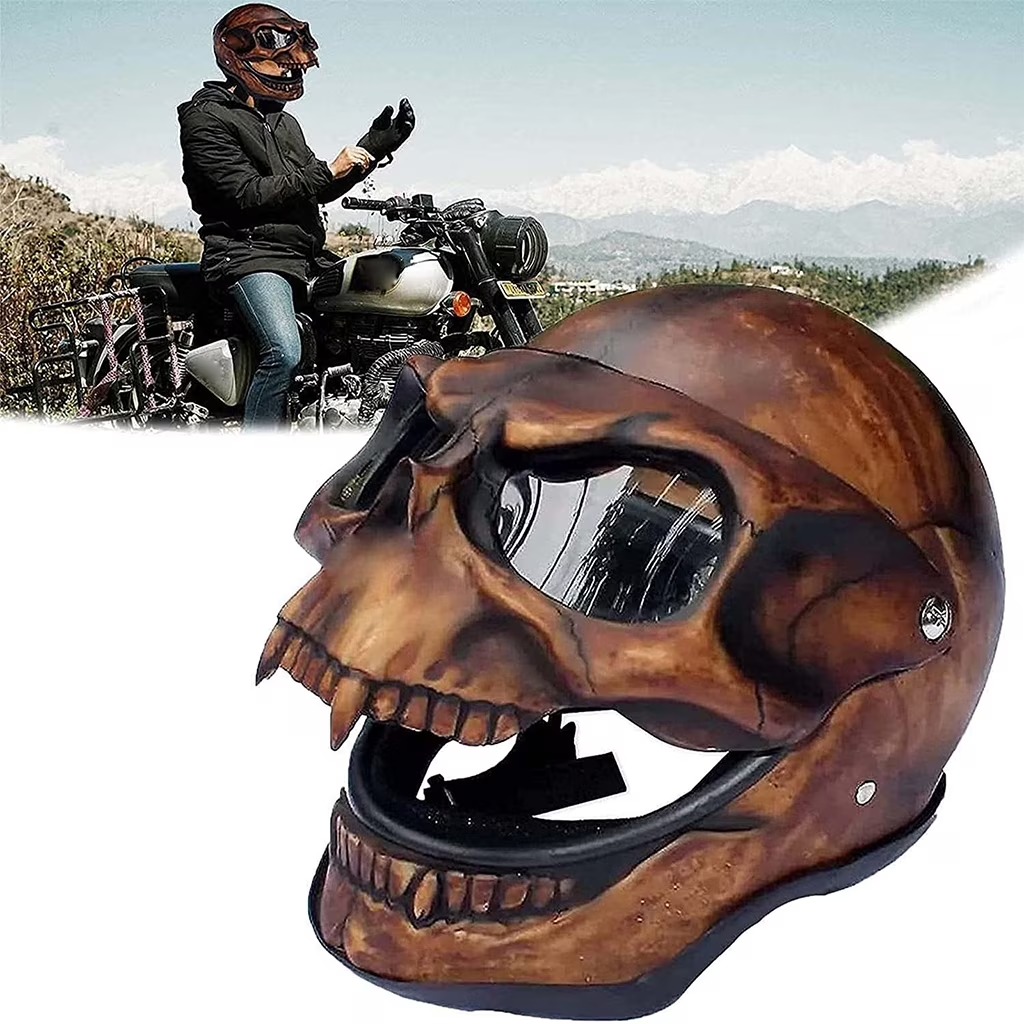 skull motorcycle helmet